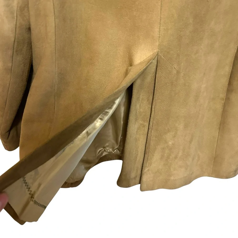 Vintage Aleksanders of Norway 70s M-L suede button jacket collar western boho - Picture 7 of 13